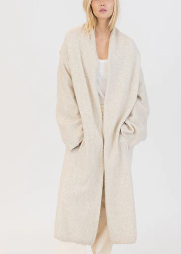 Lyla & Luxe Hugh Shawl Collar Coat Beige