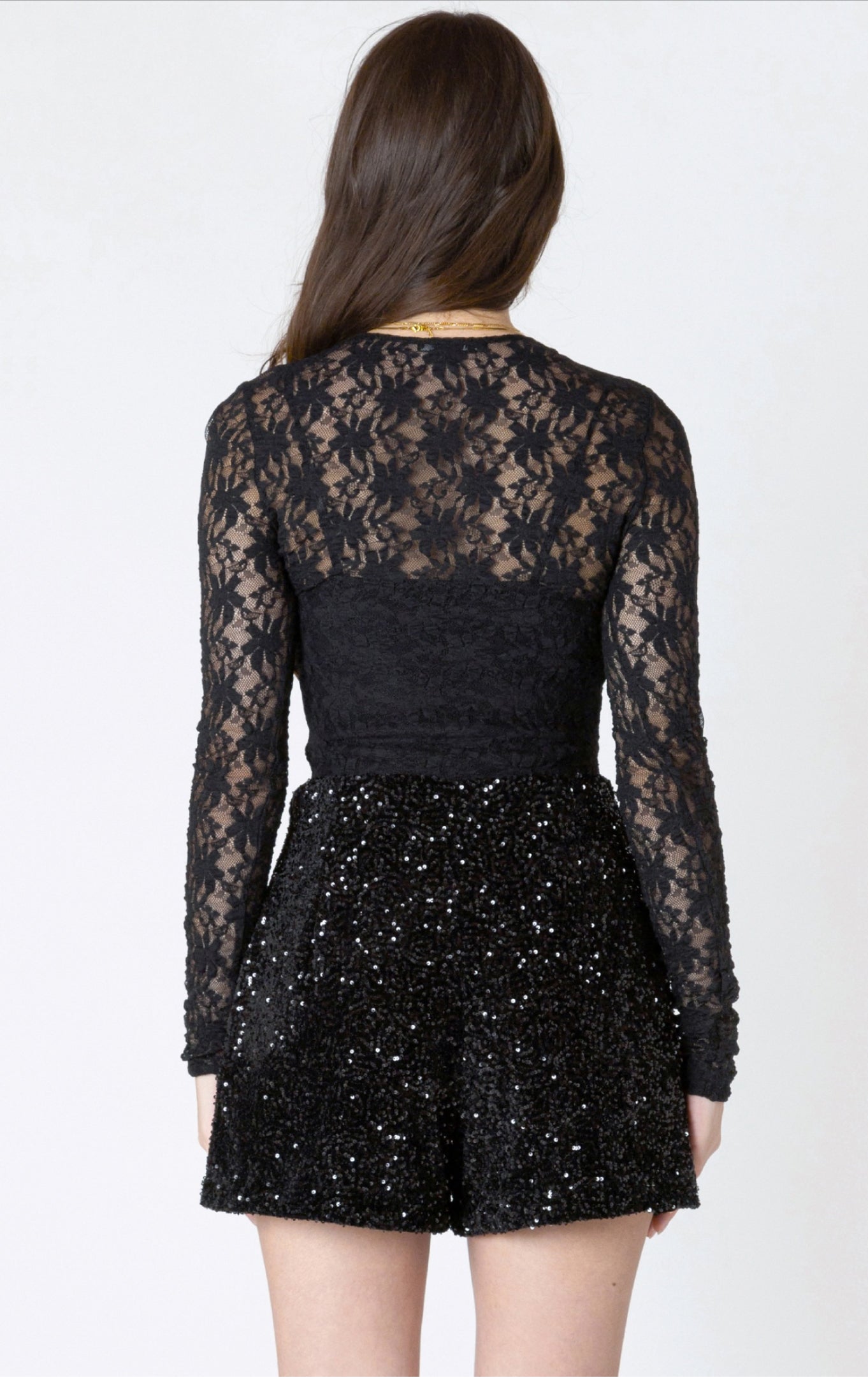 Dex Stretch Lace Top Black