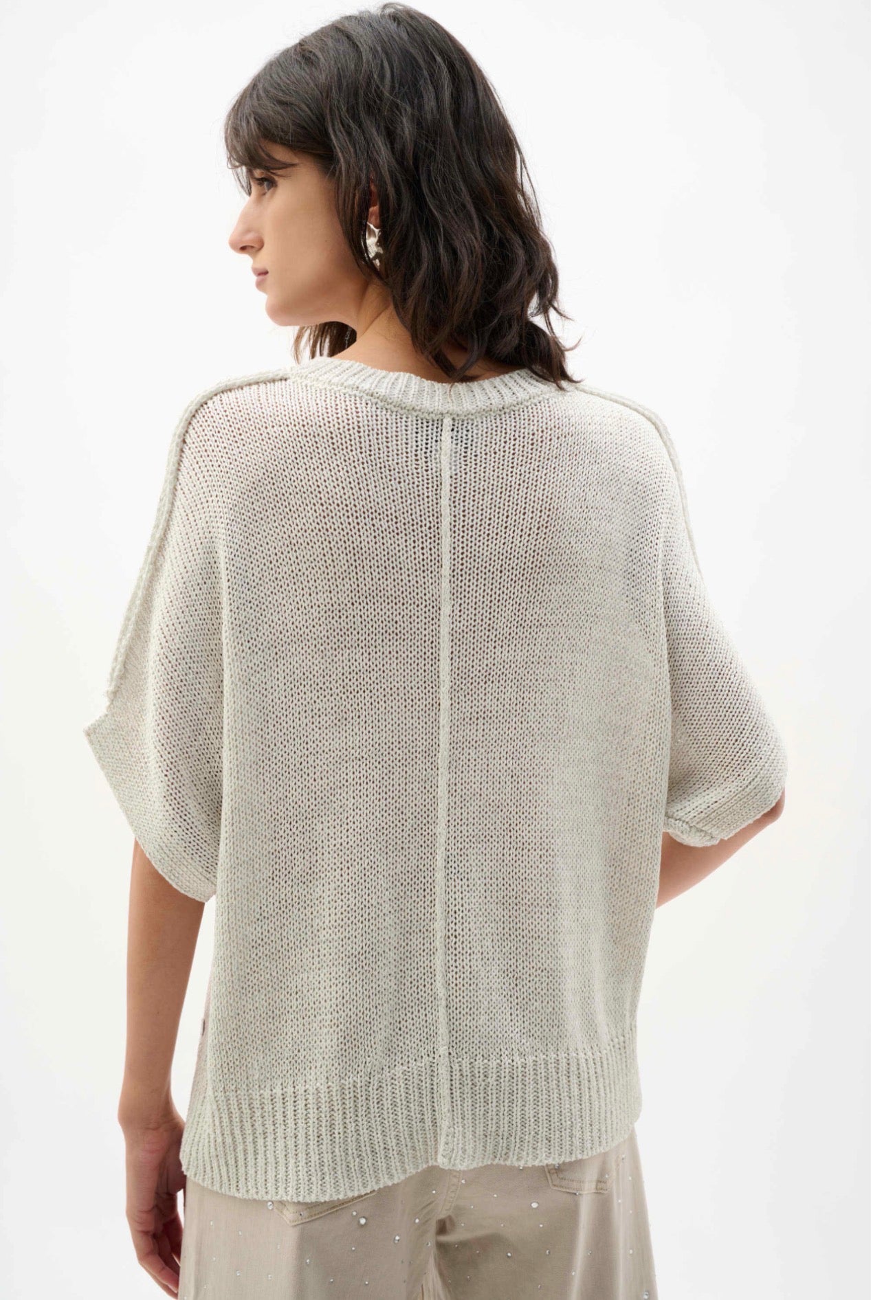 Joseph Ribkoff Viscose and Lurex Sweater Knit Relaxed Top 262925