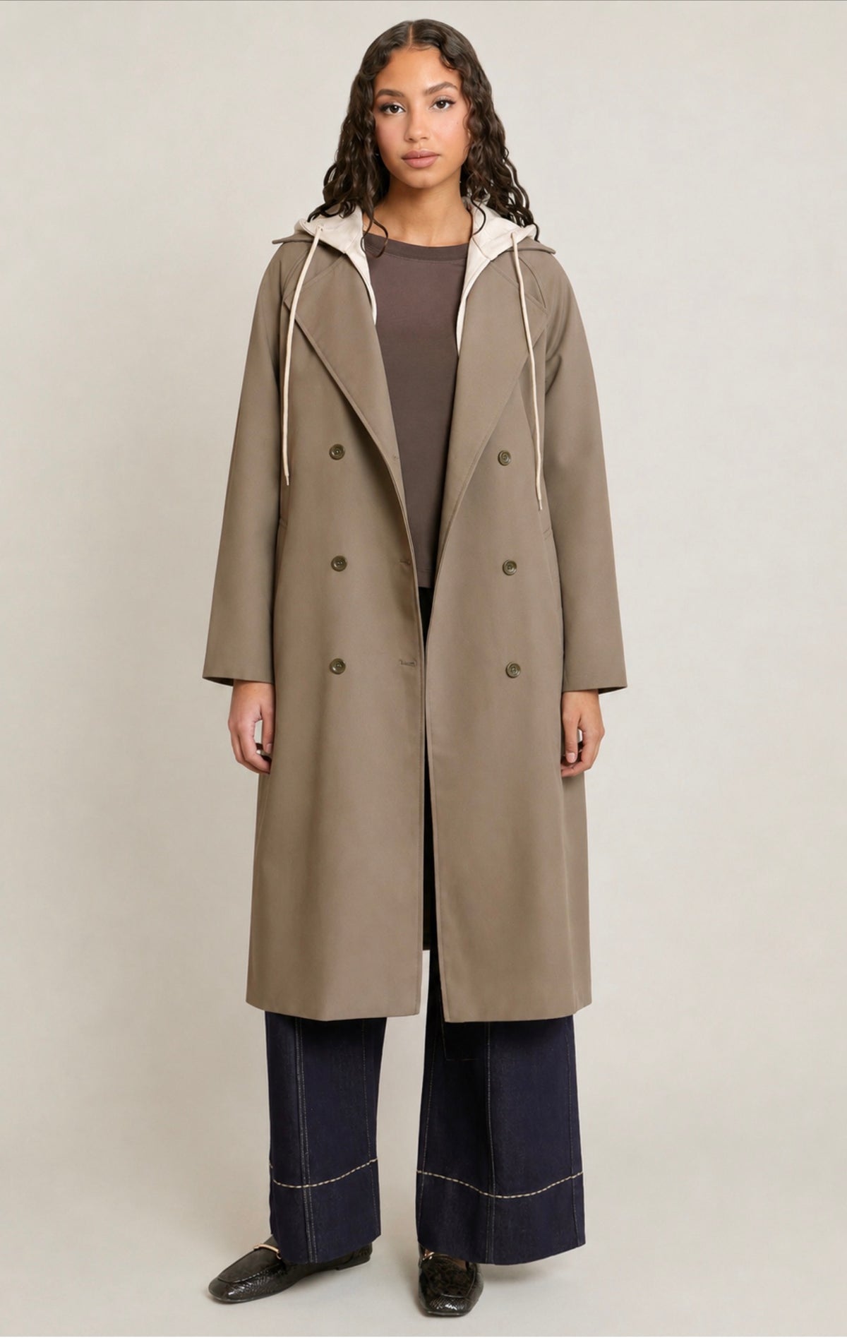 Dex Detachable Hood Trench Coat