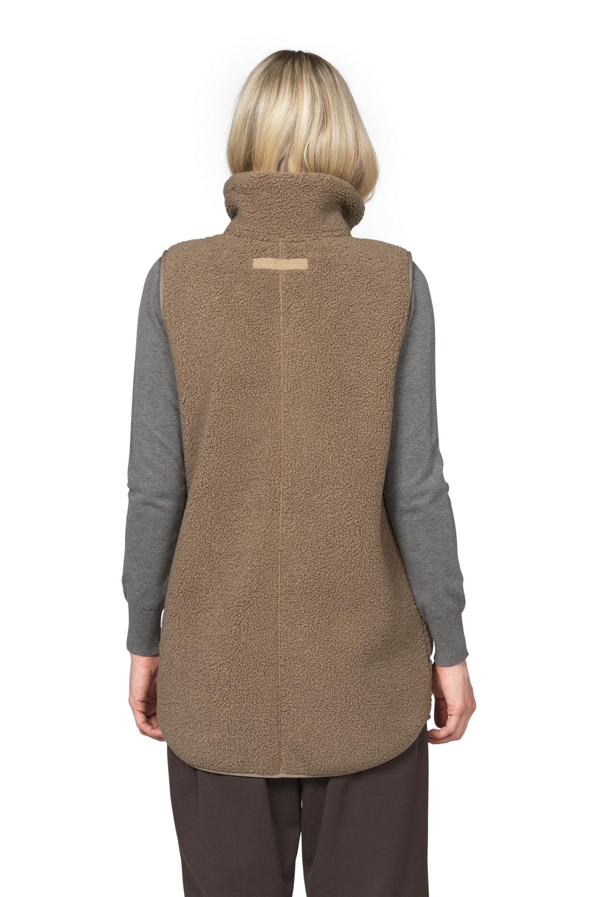 Ilse Jacobsen Fleece Vest With Zipper Greige