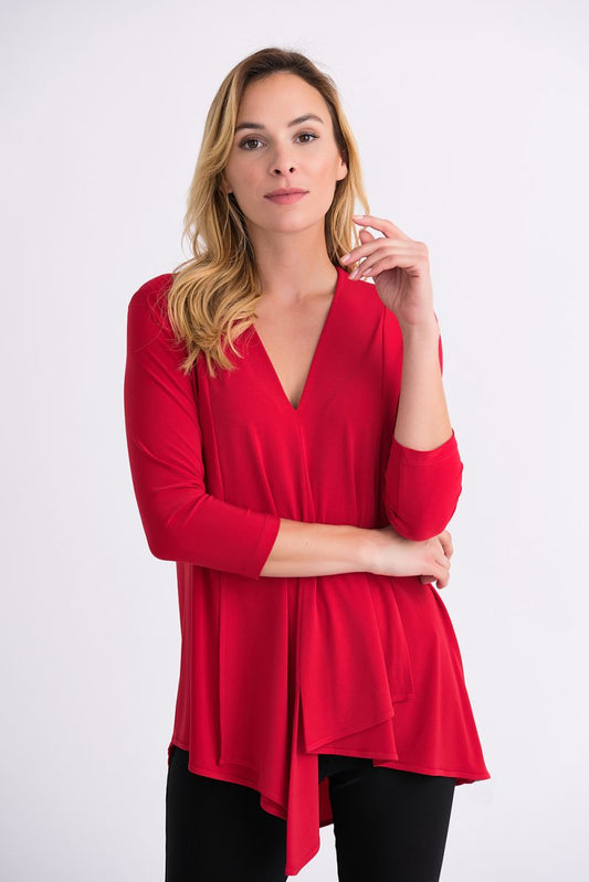 Joseph Ribkoff Asymmetrical Tunic Red