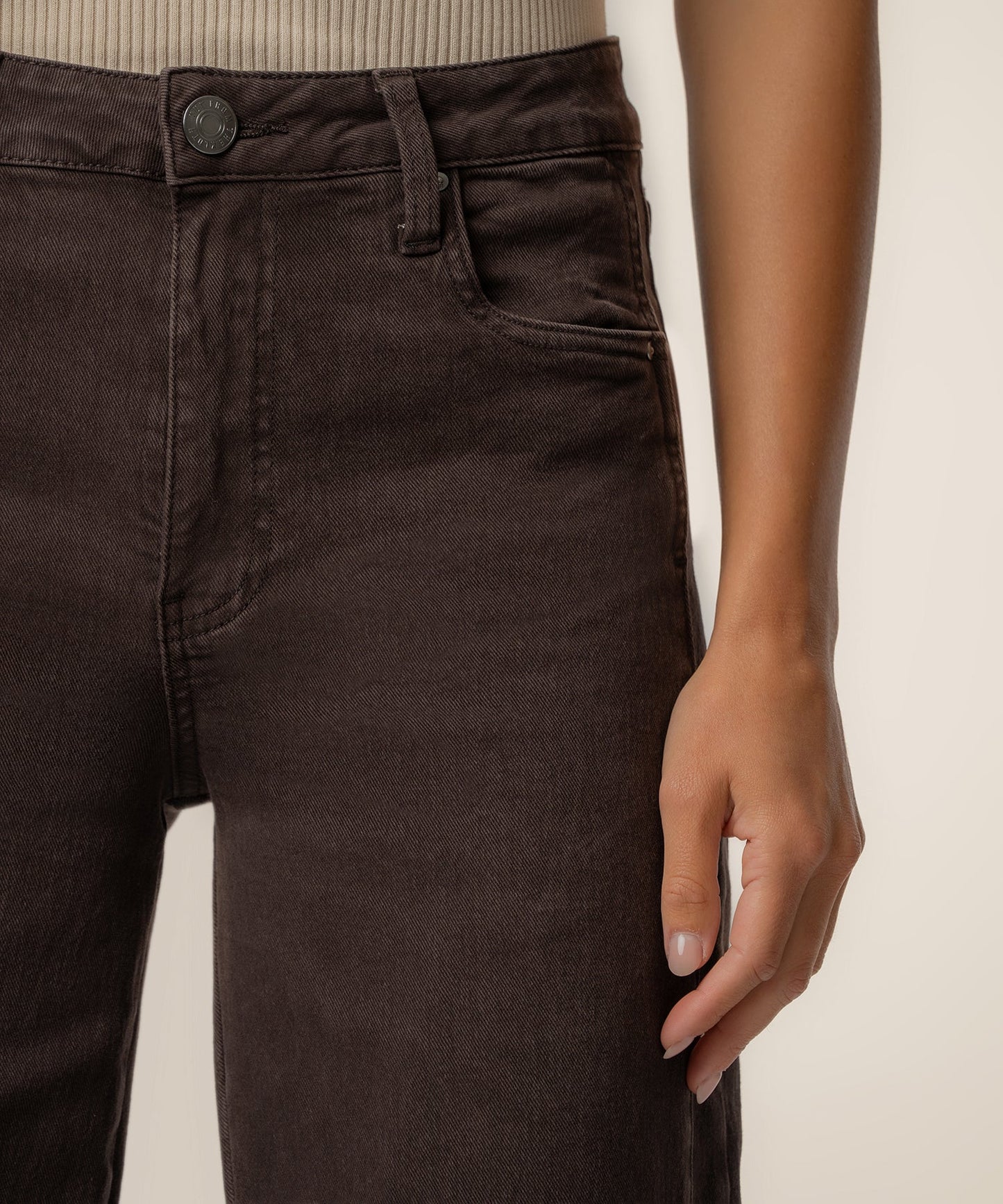 Kut Meg High Rise Wide Leg Jeans Chocolate