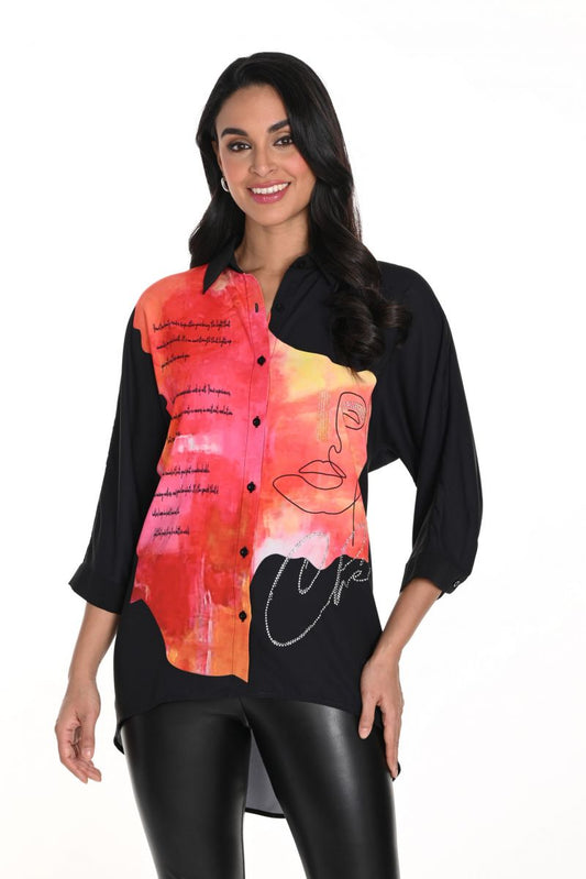 Frank Lyman Orange Printed Top 243488