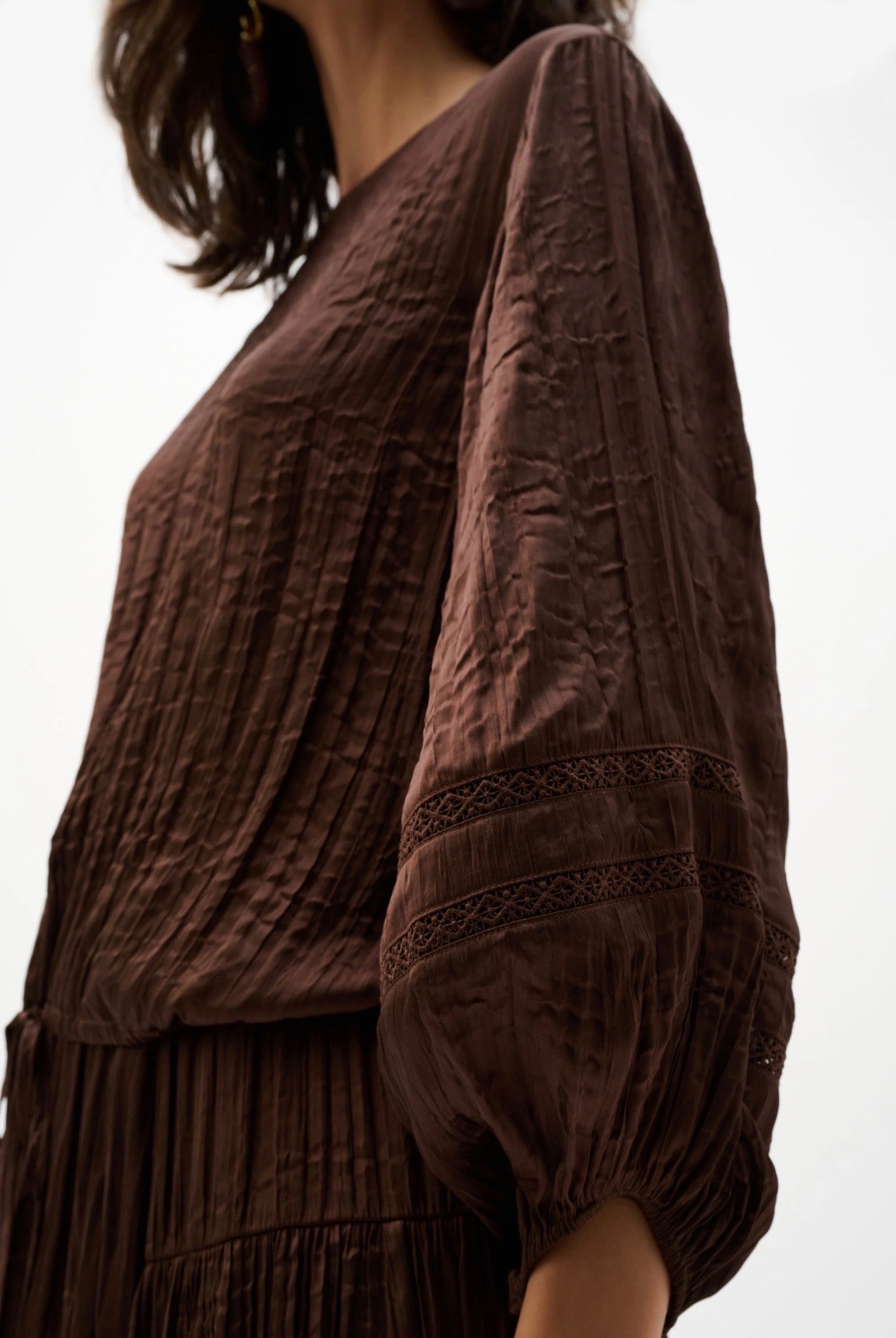 Joseph Ribkoff Pleated Satin Cocoon Top With Pleats 262959