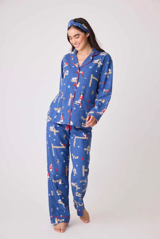 PJ Salvage Dog Game Flannel Pj Set