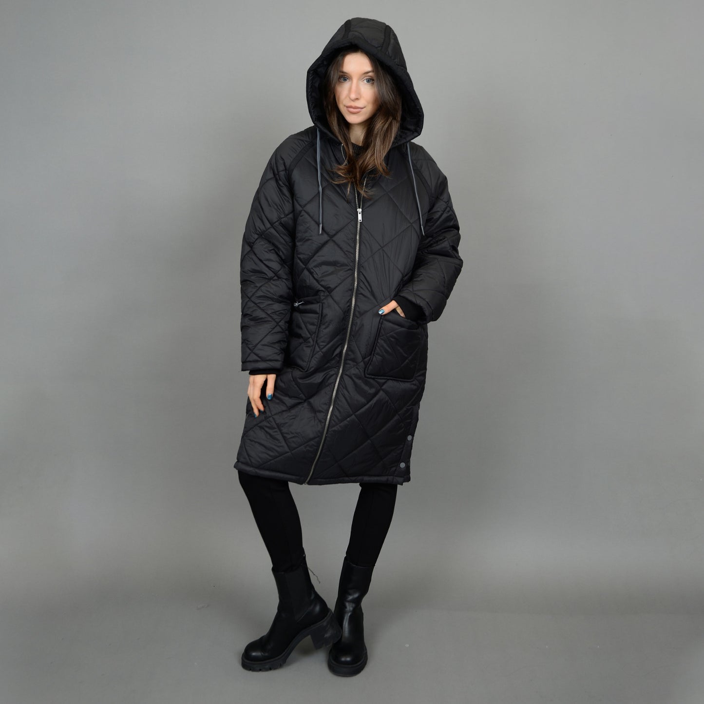 RD Style Loba Hooded Long Coat Black