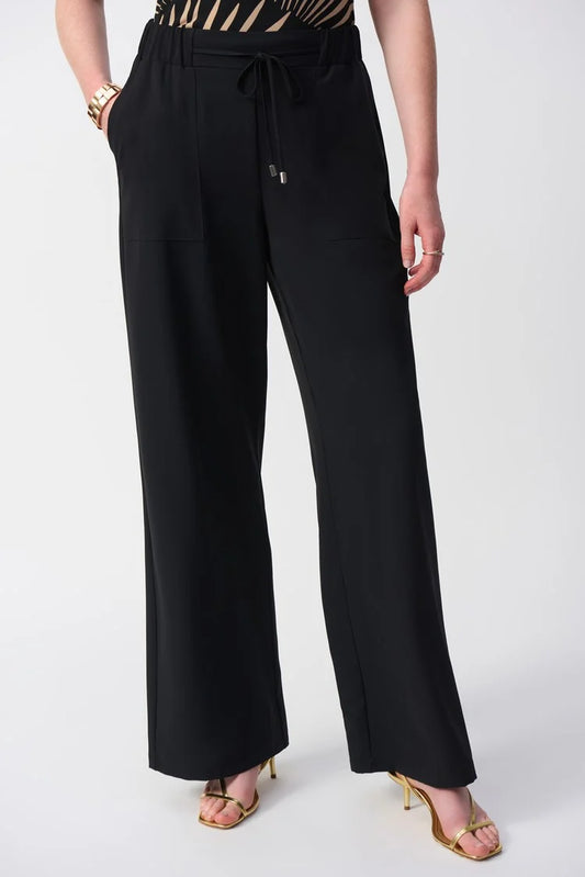 Joseph Ribkoff Textured Woven Wide-Leg Pants 251185