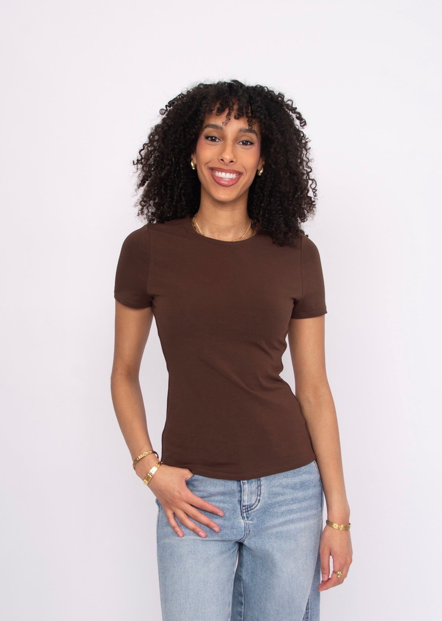 Second Skin Roxi Cotton Core Top Brown