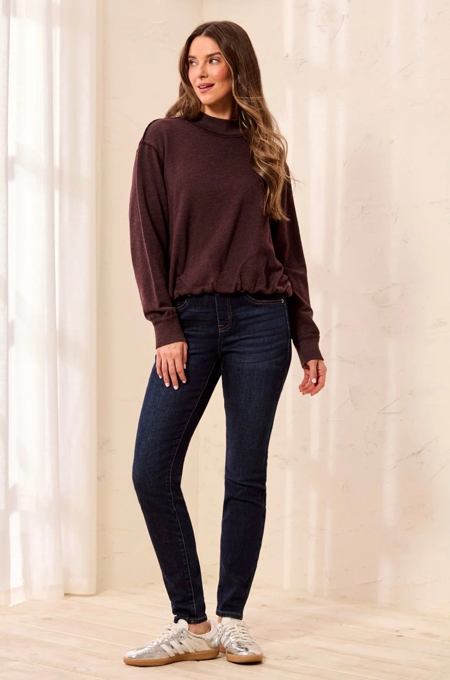 Tribal Bubble Terry Crewneck Saddlebrown