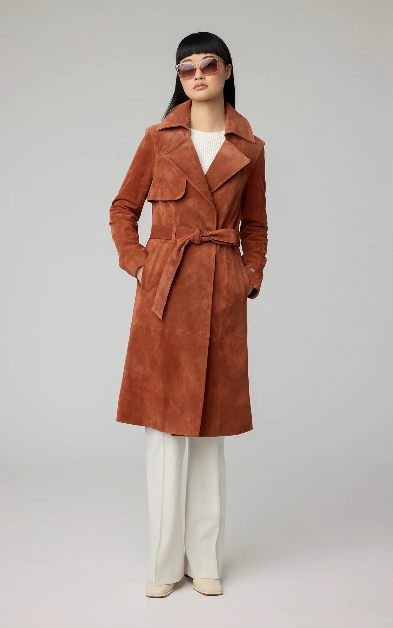 Soia & Kyo Alexis Suede Coat Copper