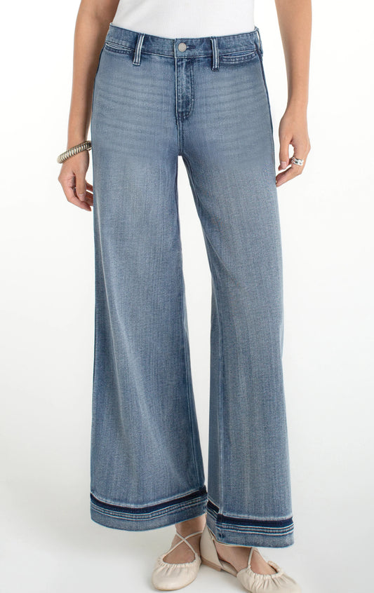 Liverpool Super Stride Wide Leg Shadow Cuff Jeans