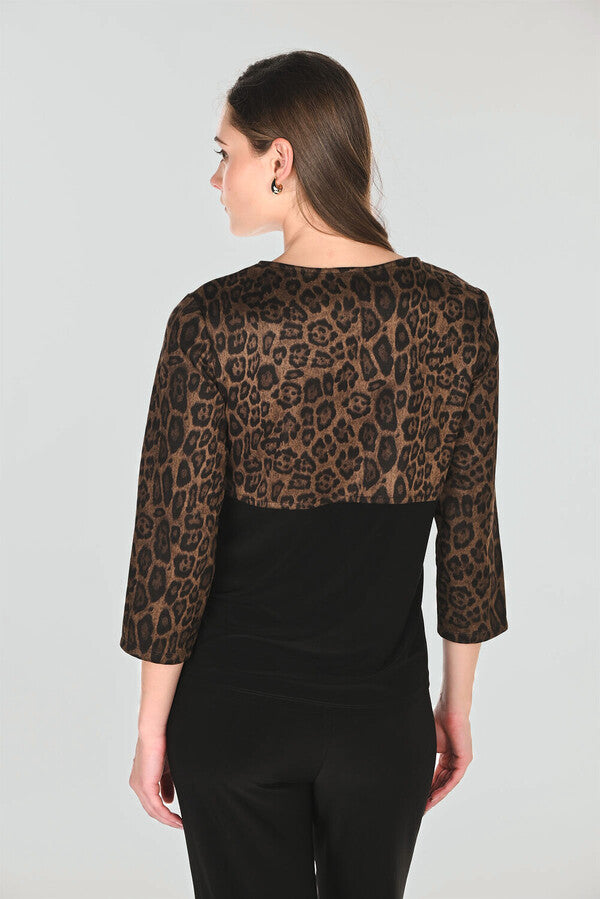 Leopard Print Zipper Top Style 263190