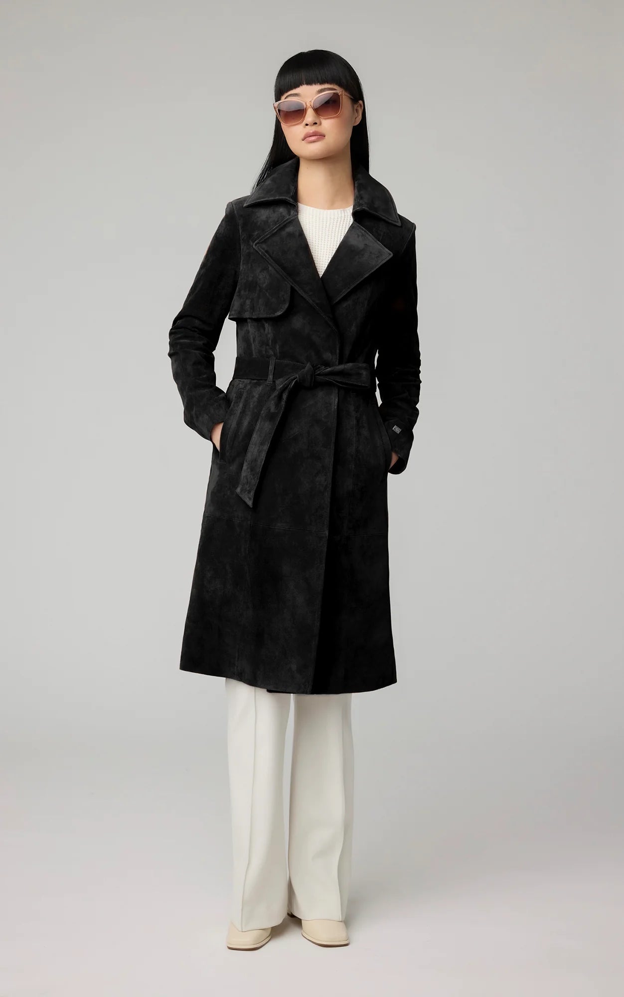 Soia & Kyo Alexis Suede Coat Black