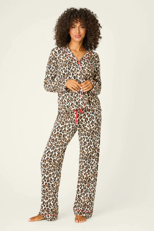 PJ Salvage Holiday Dreams Leopard Print Pj Set