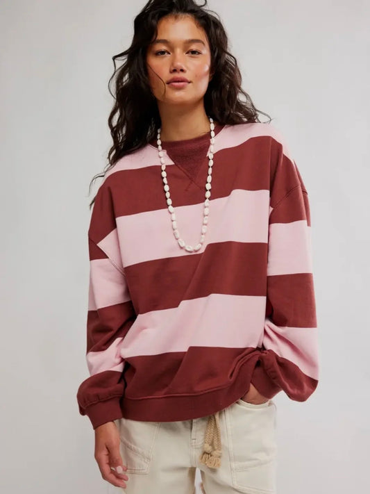 Free People Classic Striped Sweatshirt