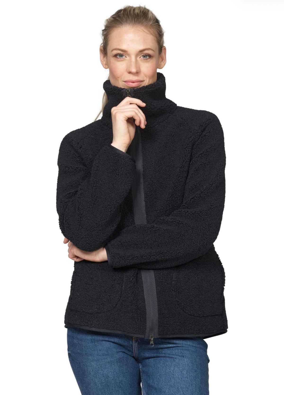 Ilse Jacobsen Fleece Zip Up Jacket Indigo