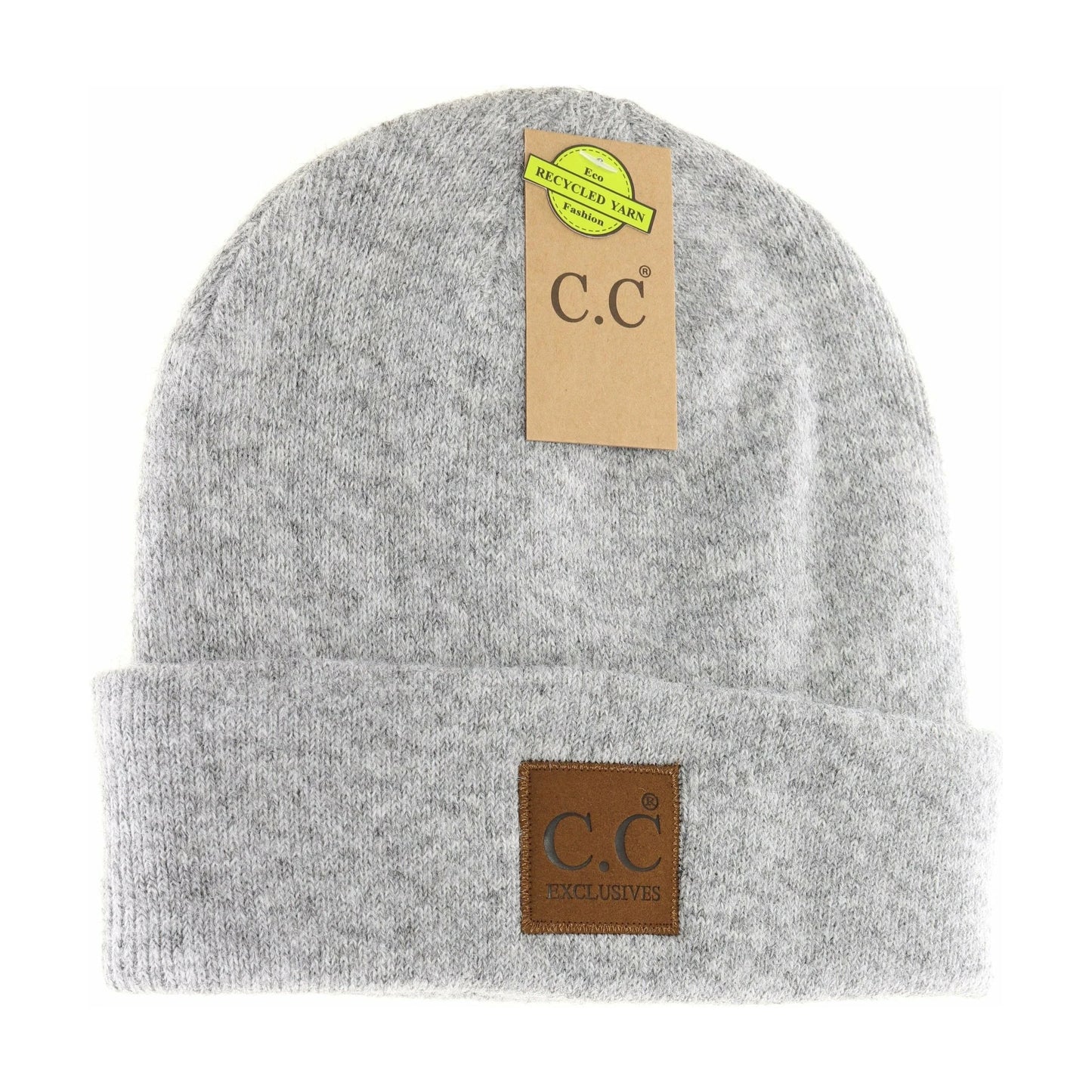 C.C Soft Ribbed Beanie Grey