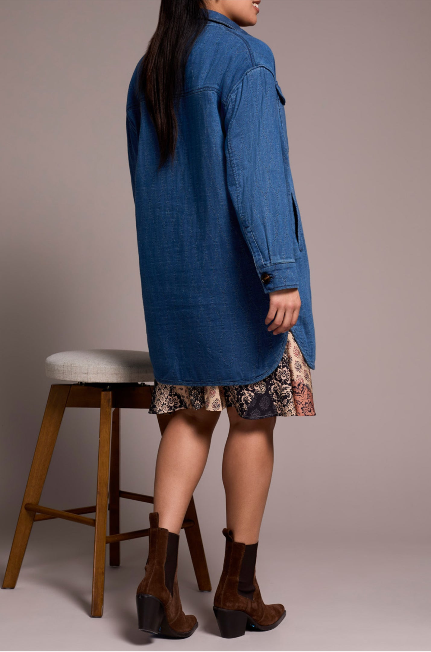 Tribal Quilted Button Up Jacket Bluebliss