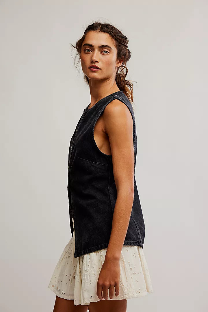 Free People Aimee Vest Black