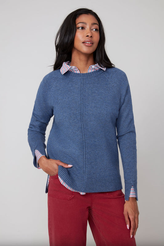 Renuar Round Neck Knit Sweater Oxford