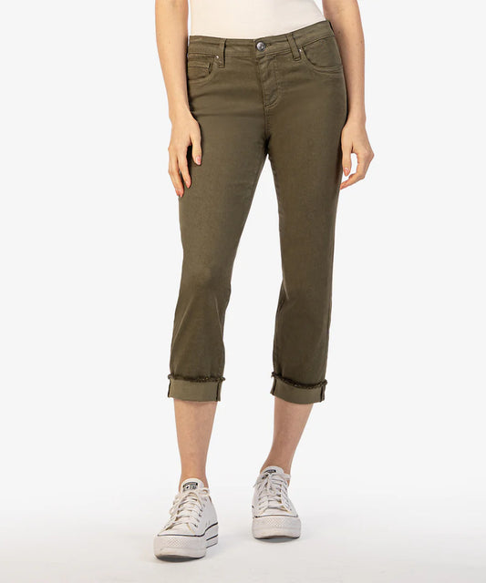 Kut Amy Mid Rise Cropped Straight Leg Jeans