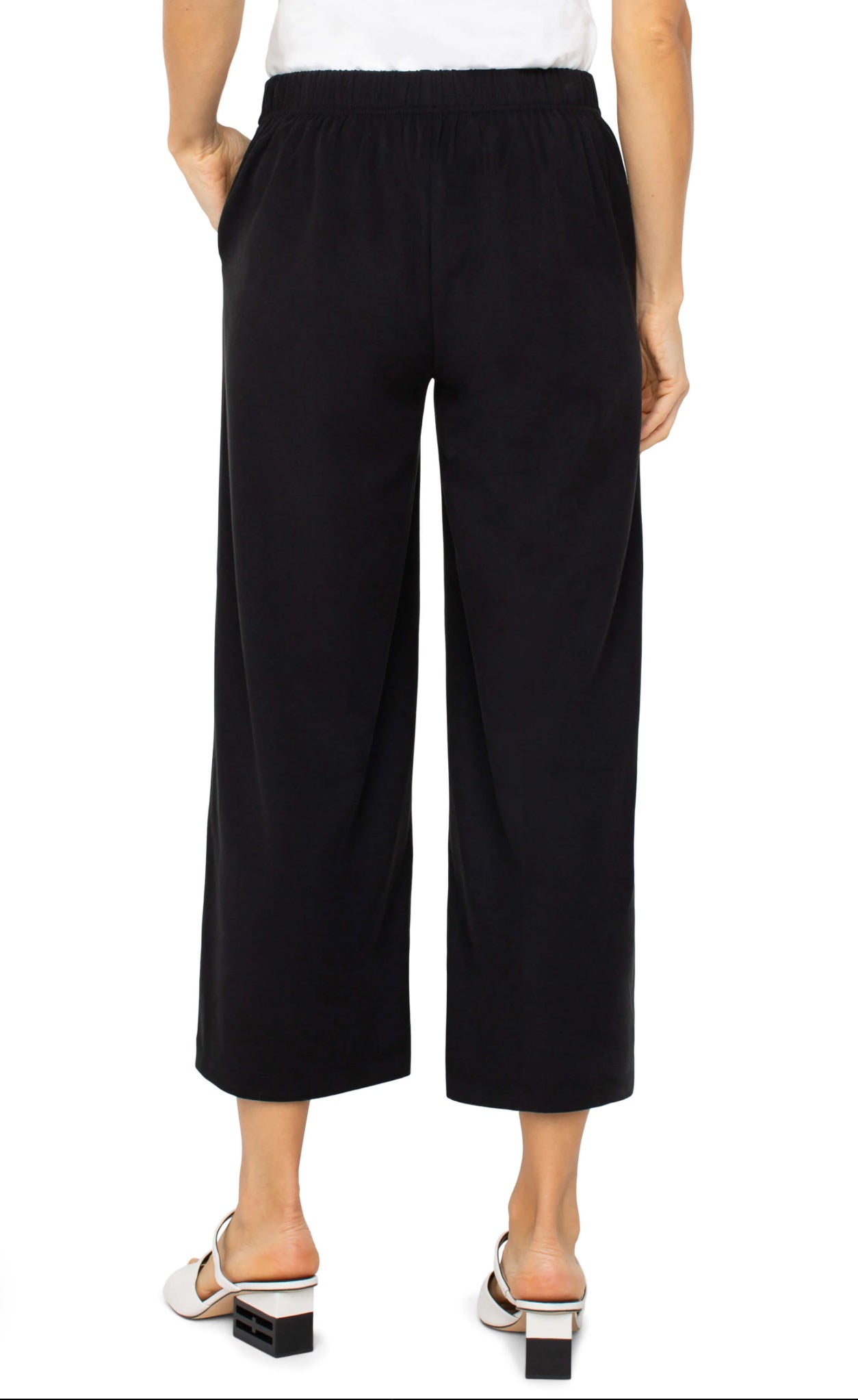 Liverpool Pull-on Wide Leg Crop Trouser