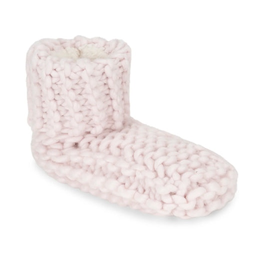 Lemon Cabin Cuffed Bootie Slippers Pink