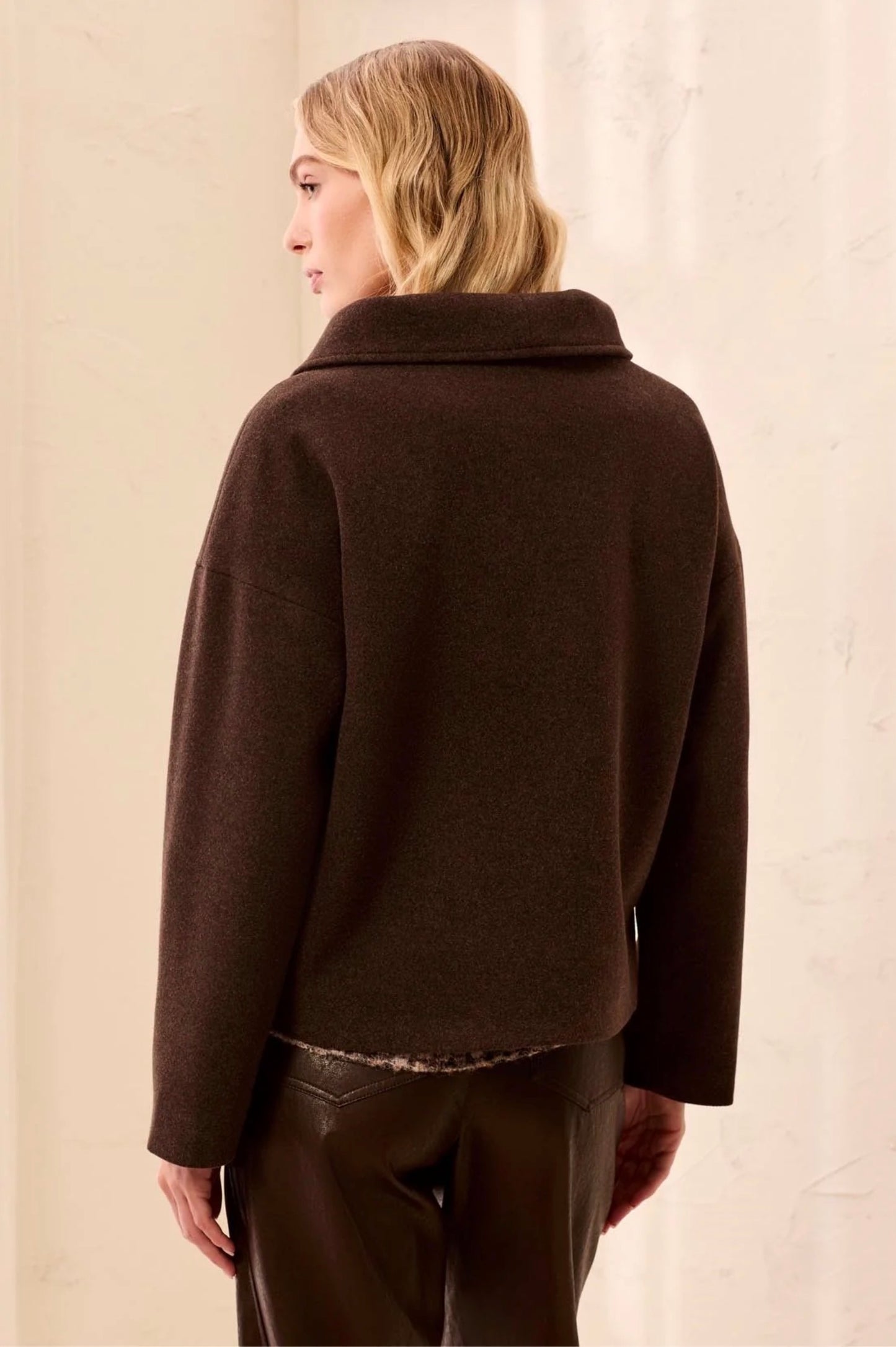 Tribal Funnel Neck Jacket Saddle Brown