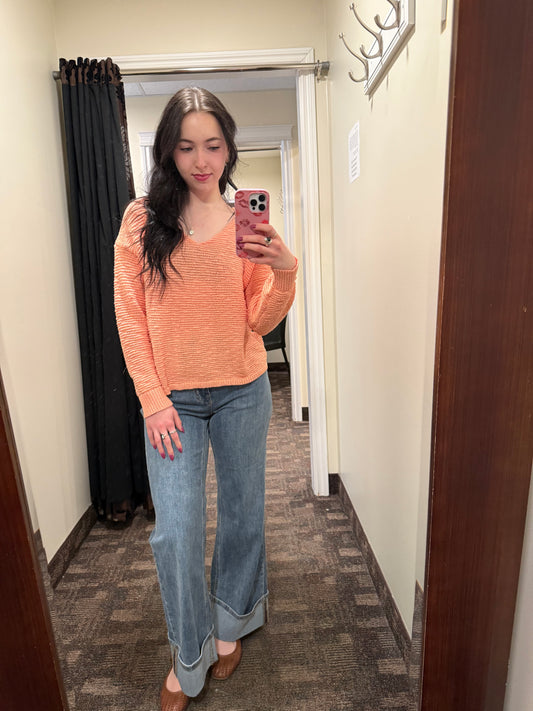 Esqualo Knit V-Neck Sweater Bellini