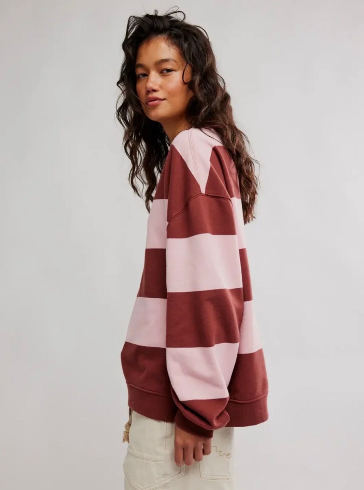 Free People Classic Striped Sweatshirt