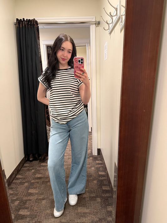 Soya Concept Rina Stripe Tee Black
