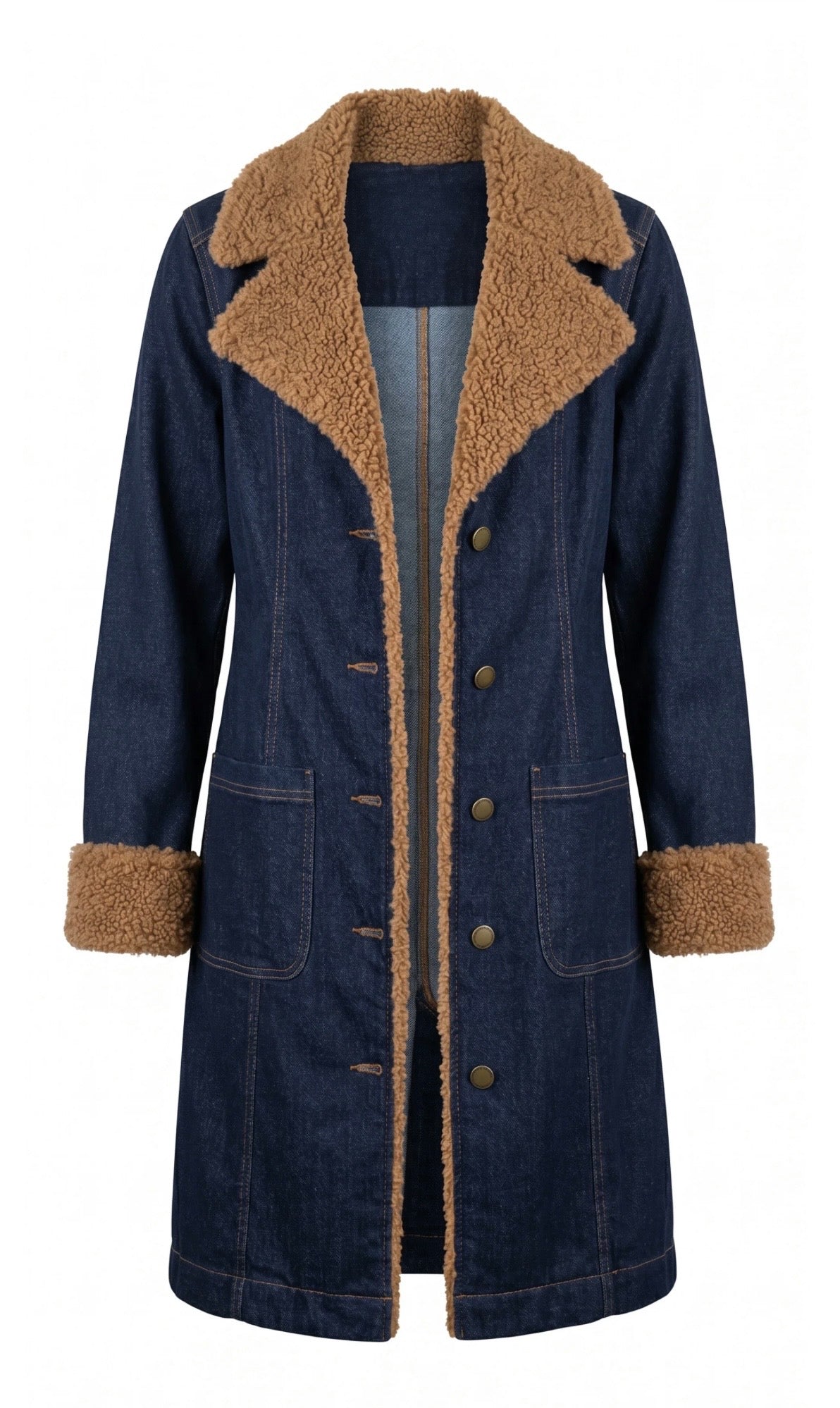 Sherpa Trimmed Notch Collar Jacket