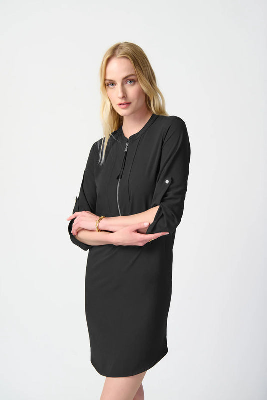 Joseph Ribkoff Mini High-neck Shift Dress Style Black 232201