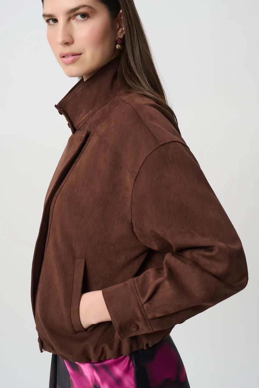 Faux Suede Crop Jacket