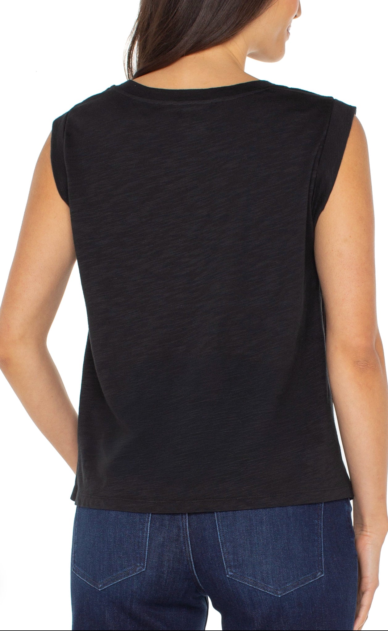 Liverpool Sleeveless Woven Top Black
