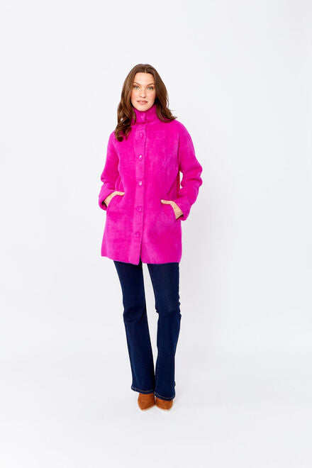 Frank Lyman High Neck Coat Fuchsia