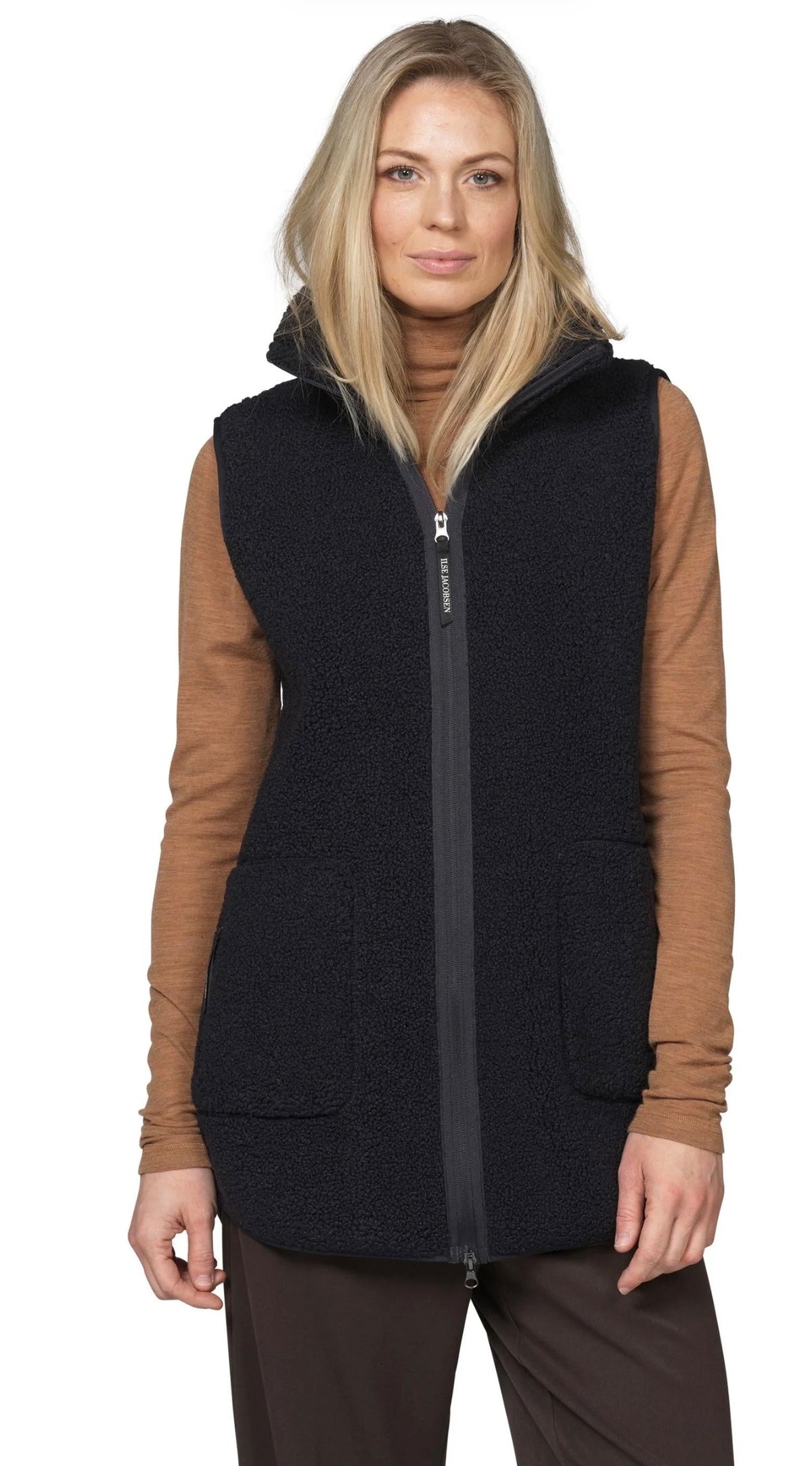 Ilse Jacobsen Fleece Vest With Zipper Indigo