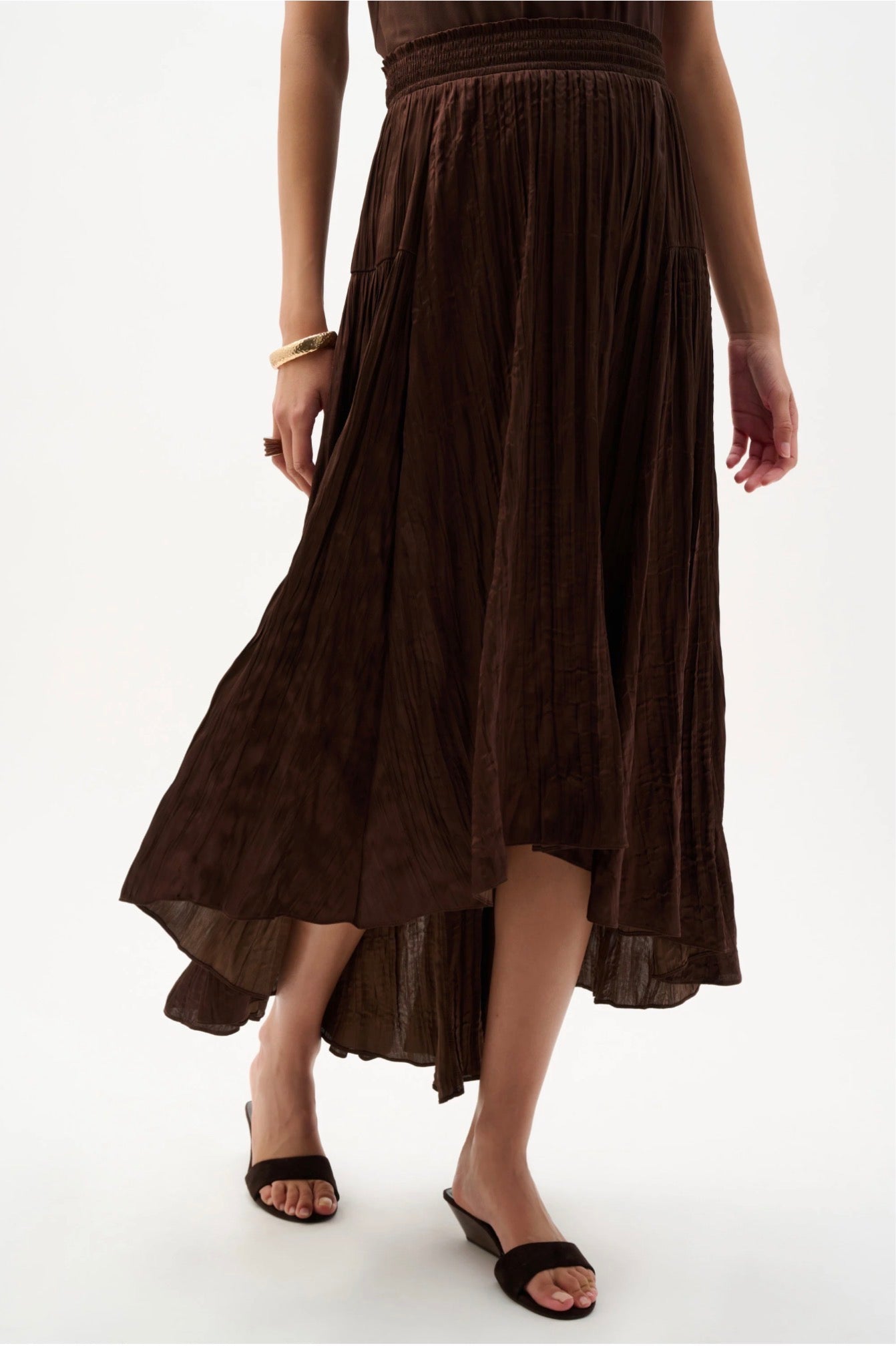 Joseph Ribkoff Pleated Satin Flare Skirt With Pleats 262960