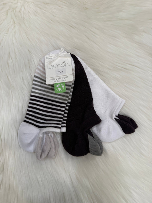 Lemon 3Pk Powder Soft Scallop Edge Socks Purple