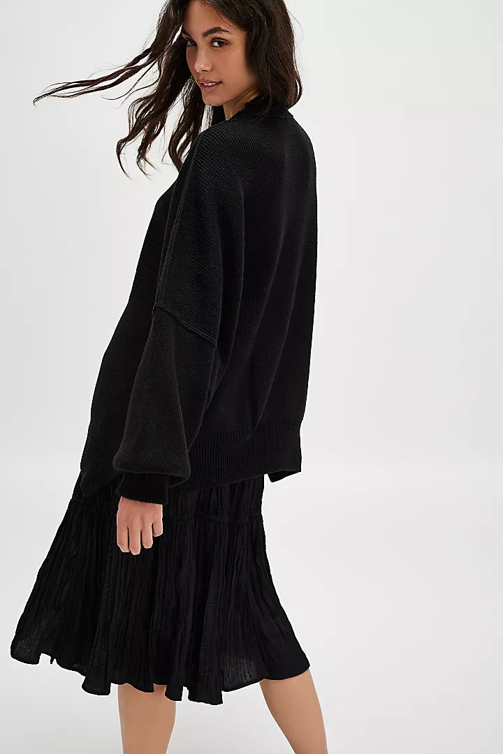 Free People Easy Street Tunic Sweater Black