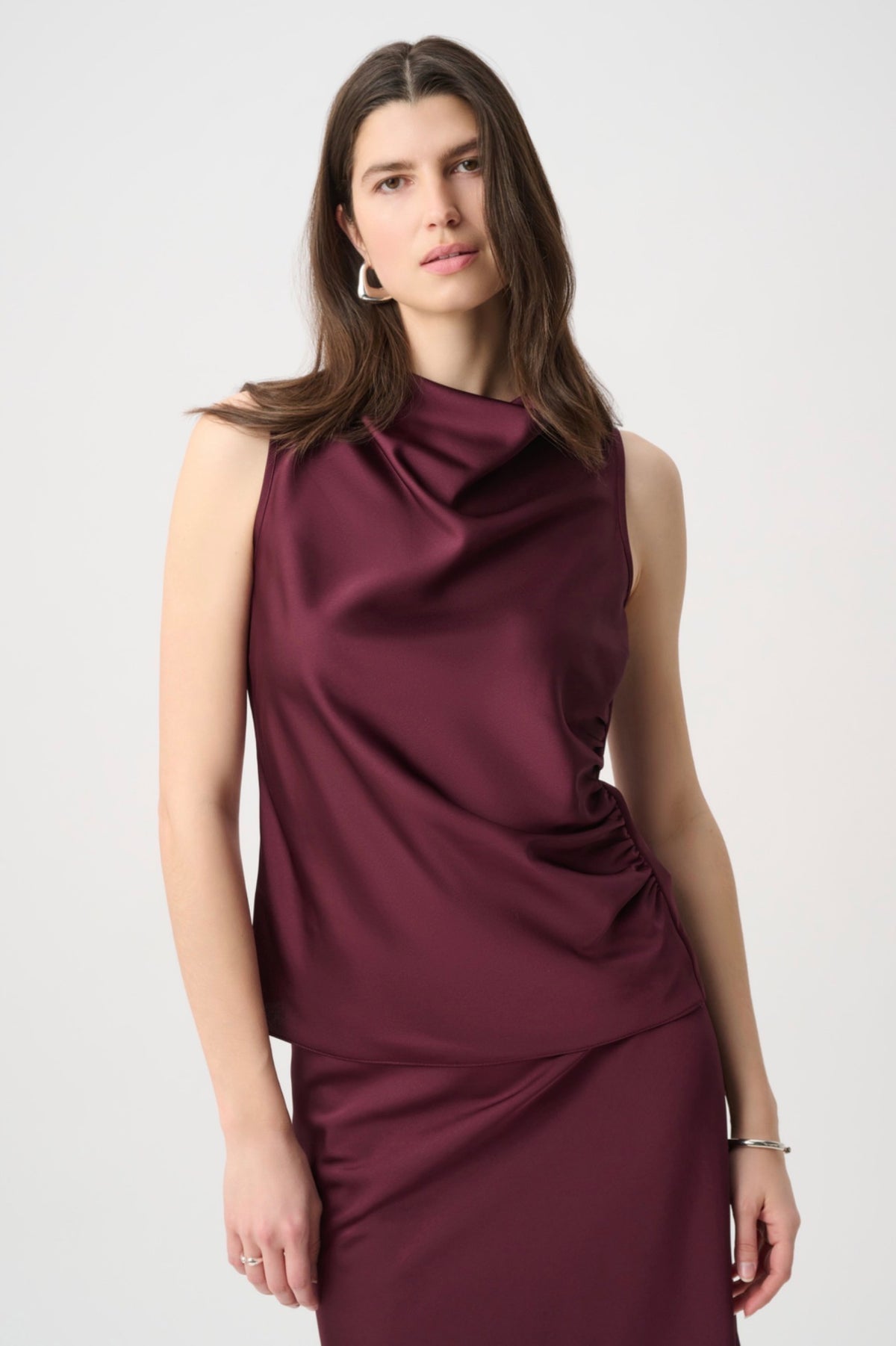 Joseph Ribkoff Recycled Satin Sleeveless Top Elderberry 264174