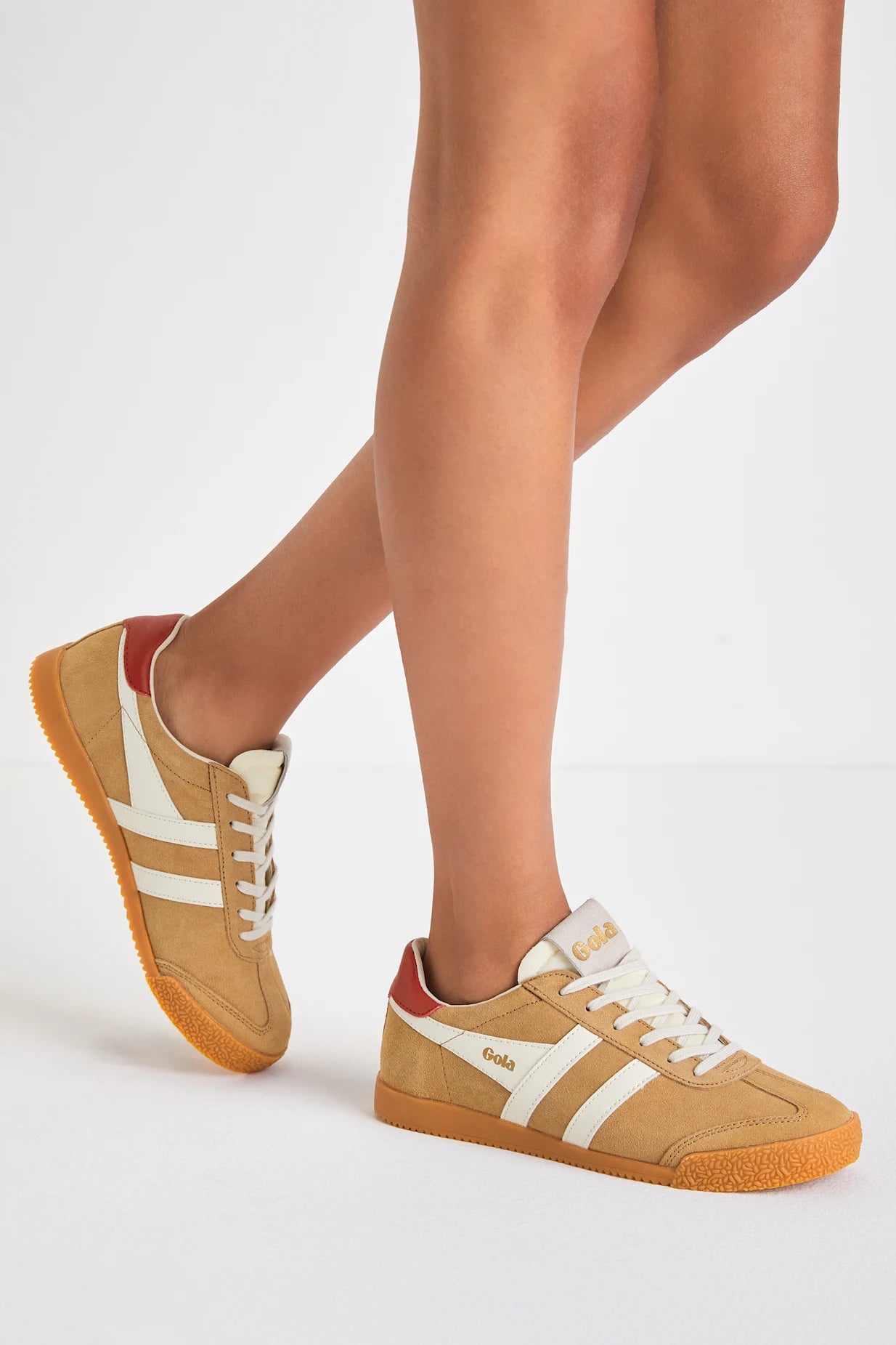 Gola Elan Sneakers Caramel/OffWhite/Red