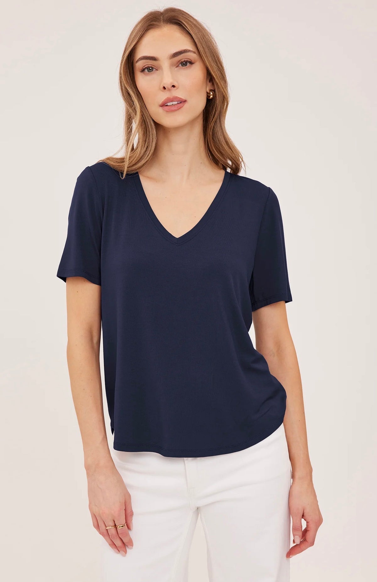 Gentle Fawn Jamie V-Neck Tee Navy