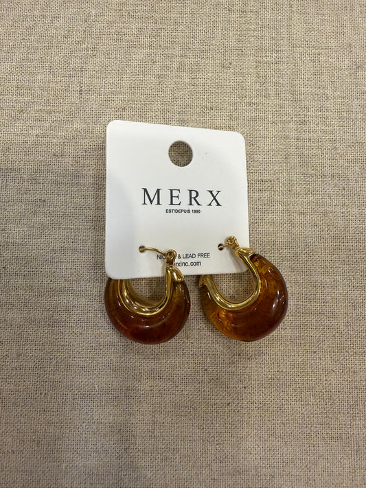 Merx Brown Hoop Earrings