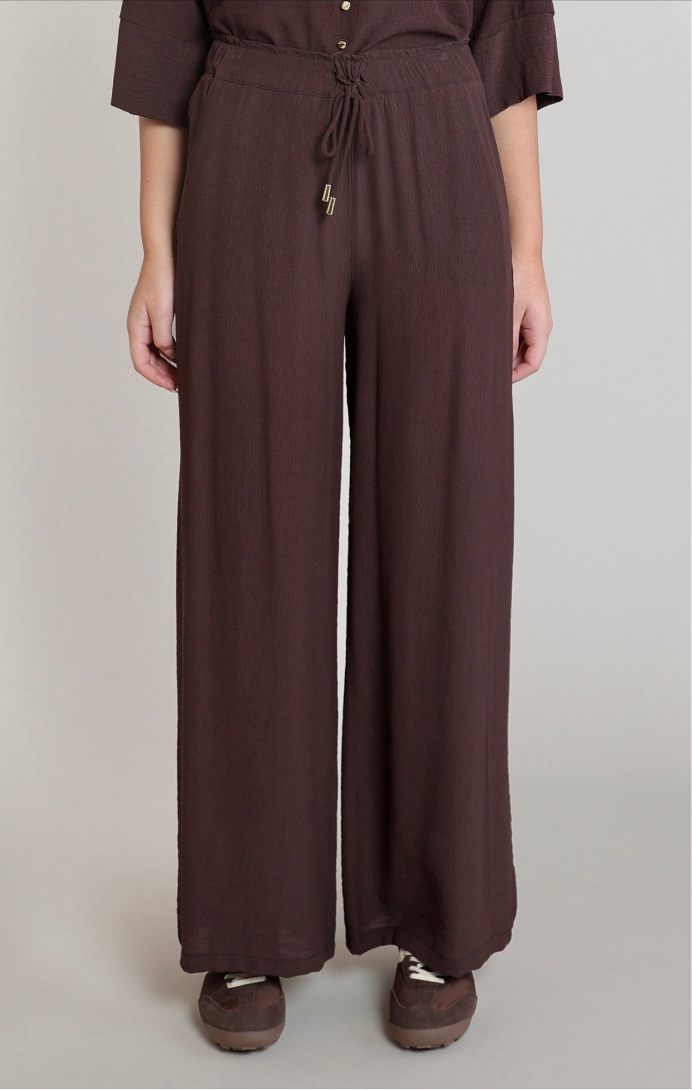 Dex Flowy Wide Leg Pants Chocolate