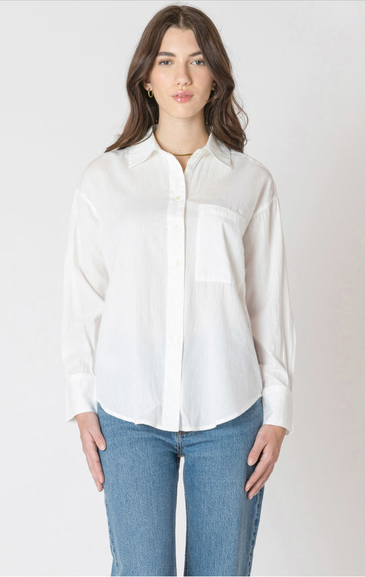 Dex Textured Button Front Shirt White