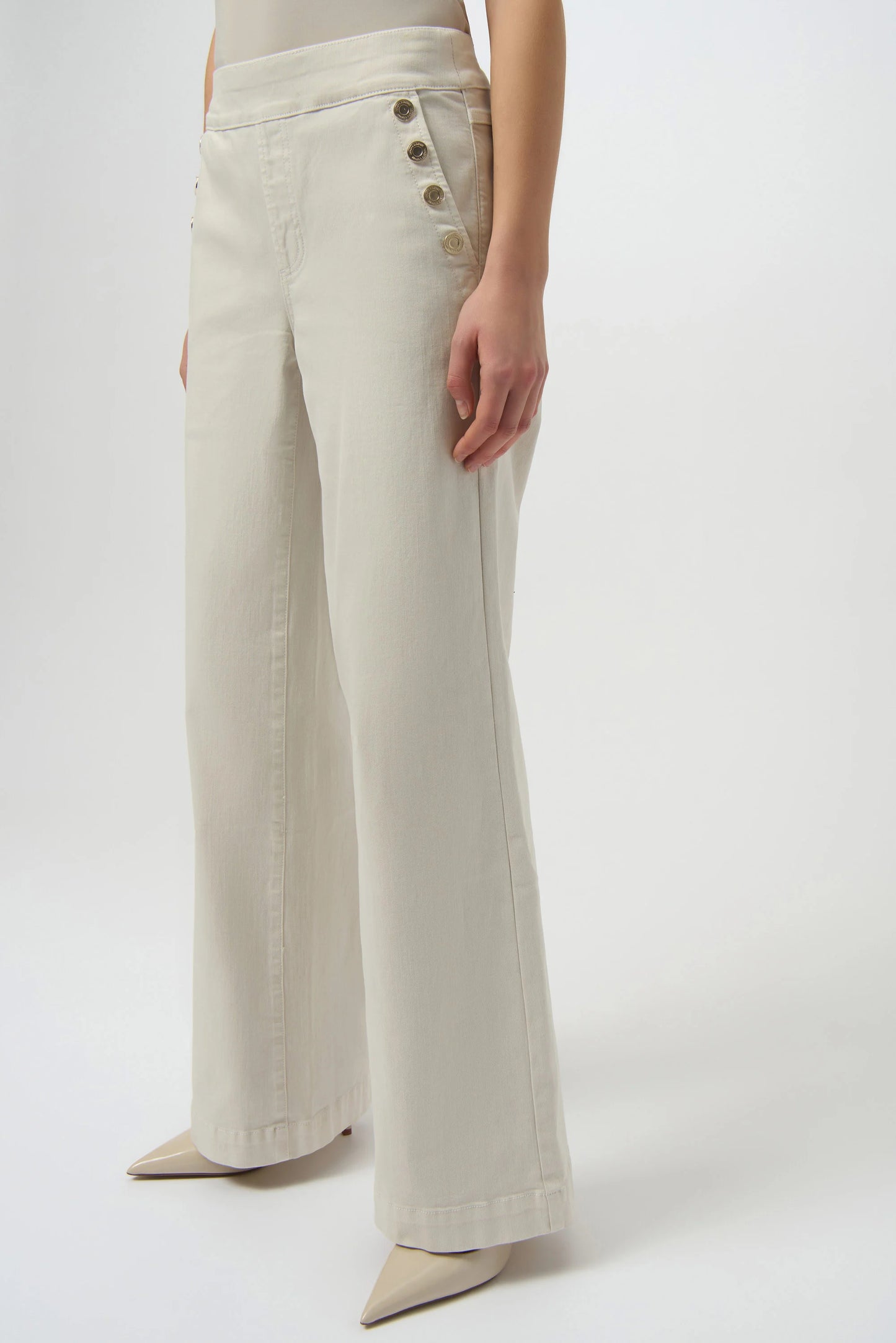 Joseph Ribkoff Classic Wide Leg Pull-On Jeans Birch 254919