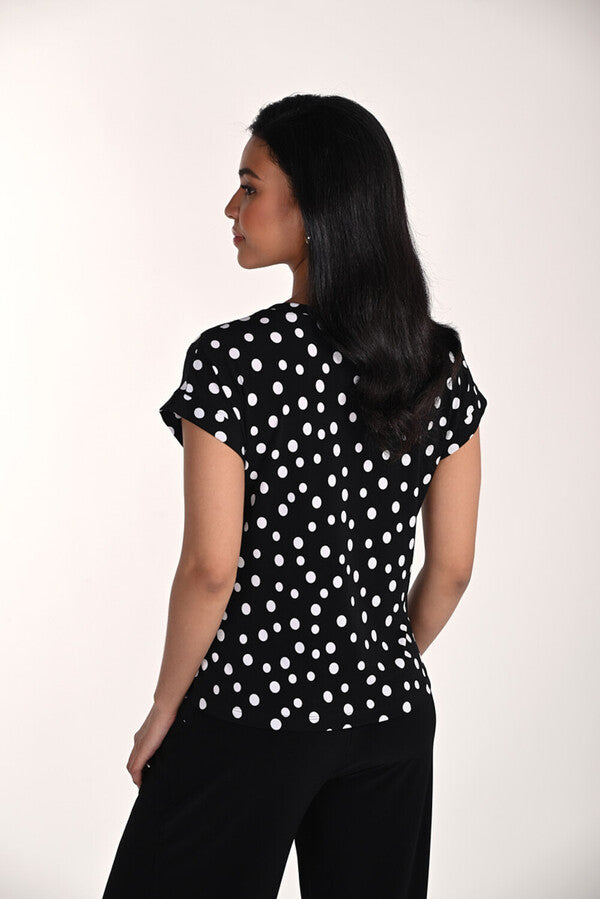 Frank Lyman Polka Dot Crew Neck Pullover 266102