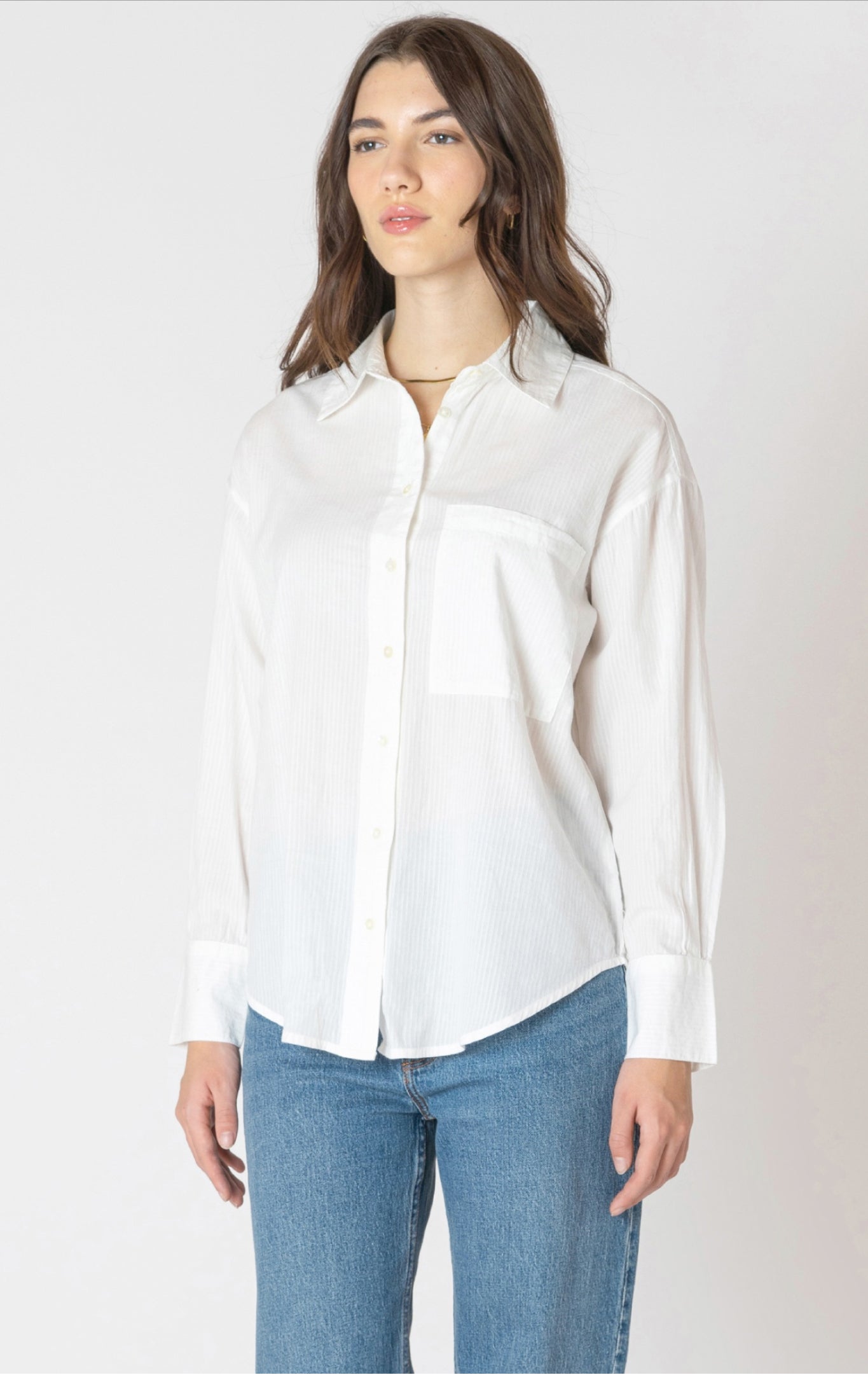 Dex Textured Button Front Shirt White